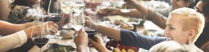 People toasting glasses