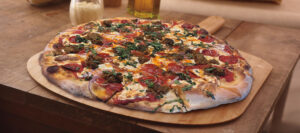Pizza on peel